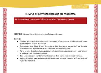 Actividad sugerida: LC02 - Colla - U1 - N°11: Crean un juego de memorice de plantas medicinales.