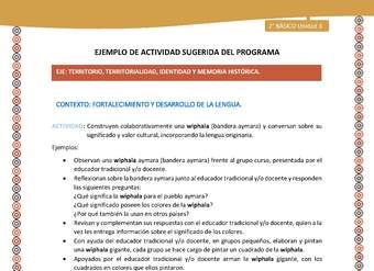 Actividad sugerida Nº 7- LC02 - AYM-U3-ET - Construyen colaborativamente una wiphala (bandera aymara) y conversan sobre su significado y valor cultural, incorporando la lengua originaria.