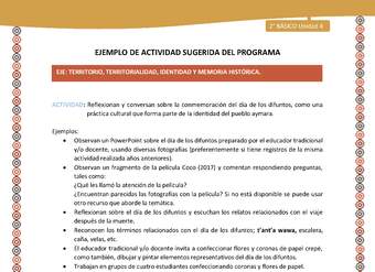 Actividad sugerida Nº 9- LC02 - AYM-U3-9-AYM-U4-09-2B-ET-Reflexionan y conversan sobre la conmemoración del día de los difuntos, como una práctica cultural que forma parte de la identidad del pueblo aymara.