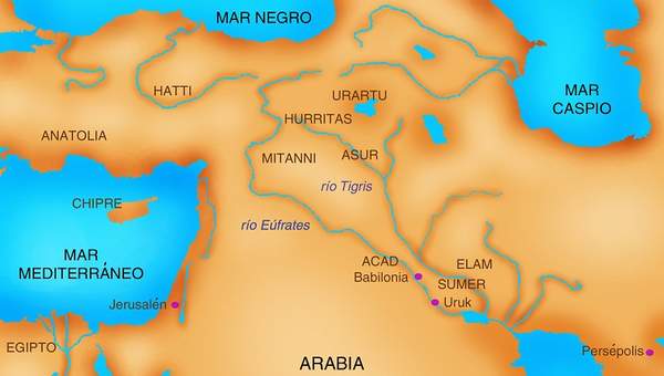 Mapa de Mesopotamia