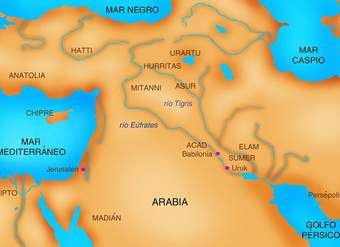 Mapa de Mesopotamia