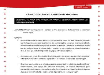 Actividad sugerida Nº 4- LC01 - YAG-U2-LR - Utilizan las TIC para dar a conocer a otras expresiones de la escritura ancestral del pueblo yagán