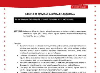 Actividad sugerida Nº 4 - LC02 - YAG-U3-EP - Indagan en diferentes fuentes sobre algunas representaciones artísticas presentes en el territorio yagán, para crear o recrear algunas de ellas, reconociendo el espacio y tiempo en las que se realizan