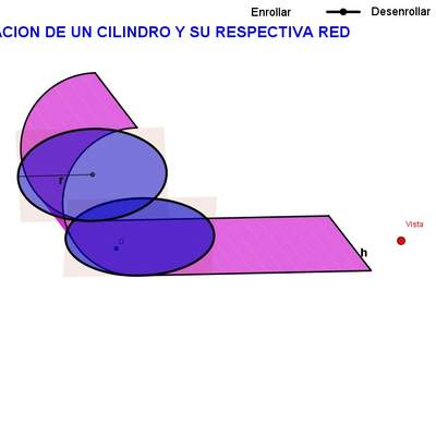 Visualización de un cilindro y su respectiva red