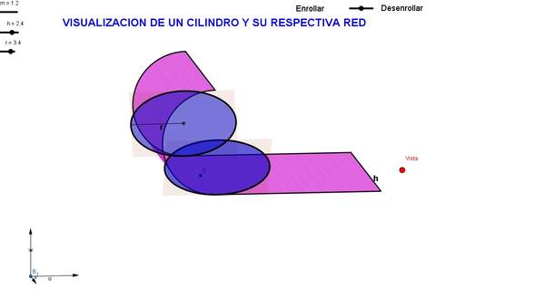 Visualización de un cilindro y su respectiva red