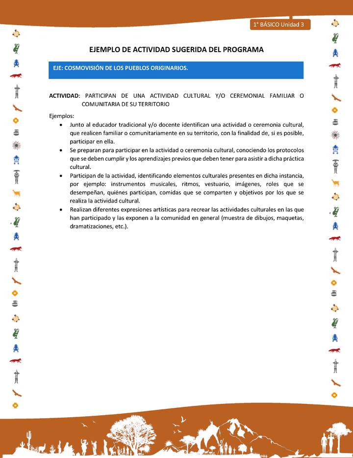 Actividad sugerida Nº 8- LC01 - INTERCULTURALIDAD-U3-ECO - PARTICIPAN DE UNA ACTIVIDAD CULTURAL Y/O CEREMONIAL FAMILIAR O COMUNITARIA DE SU TERRITORIO