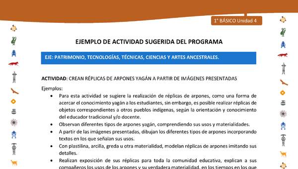 Actividad sugerida Nº 12- LC01 - INTERCULTURALIDAD-U4-EP - CREAN RÉPLICAS DE ARPONES YAGÁN A PARTIR DE IMÁGENES PRESENTADAS