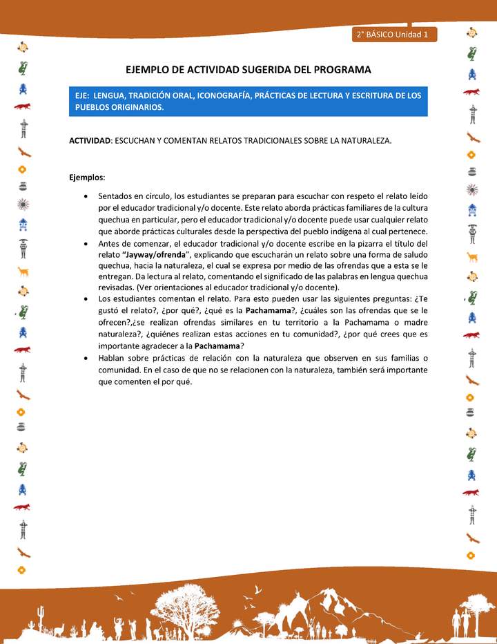 Actividad sugerida Nº 1- LC02 - INTERCULTURALIDAD-U1-LS - ESCUCHAN Y COMENTAN RELATOS TRADICIONALES SOBRE LA NATURALEZA