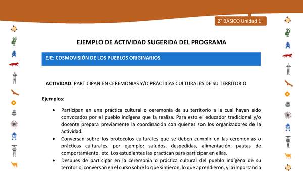 Actividad sugerida Nº 10- LC02 - INTERCULTURALIDAD-U1-ECO - PARTICIPAN EN CEREMONIAS Y/O PRÁCTICAS CULTURALES DE SU TERRITORIO