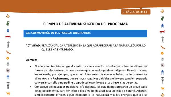 Actividad sugerida Nº 9- LC02 - INTERCULTURALIDAD-U1-ECO - REALIZAN SALIDA A TERRENO EN LA QUE AGRADECERÁN A LA NATURALEZA POR LO QUE LES HA ENTREGADO