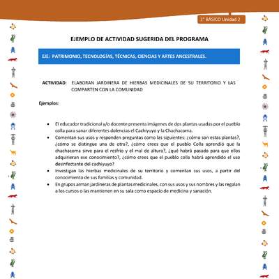 Actividad sugerida Nº 11- LC02 - INTERCULTURALIDAD-U2-EP - ELABORAN JARDINERA DE HIERBAS MEDICINALES DE SU TERRITORIO Y LAS COMPARTEN CON LA COMUNIDAD