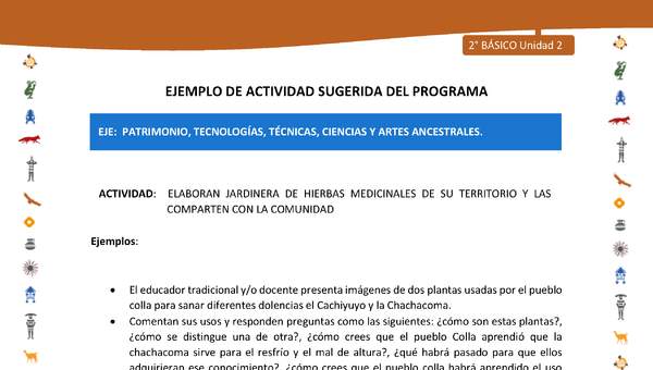 Actividad sugerida Nº 11- LC02 - INTERCULTURALIDAD-U2-EP - ELABORAN JARDINERA DE HIERBAS MEDICINALES DE SU TERRITORIO Y LAS COMPARTEN CON LA COMUNIDAD