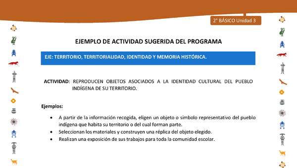 Actividad sugerida Nº 4- LC02 - INTERCULTURALIDAD-U3-ET -REPRODUCEN OBJETOS ASOCIADOS A LA IDENTIDAD CULTURAL DEL PUEBLO INDÍGENA DE SU TERRITORIO.