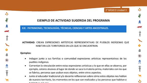 Actividad sugerida Nº 9- LC02 - INTERCULTURALIDAD-U3-EP - CREAN EXPRESIONES ARTÍSTICAS REPRESENTATIVAS DE PUEBLOS INDÍGENAS QUE HABITAN LOS TERRITORIOS EN LOS QUE SE ENCUENTRAN.