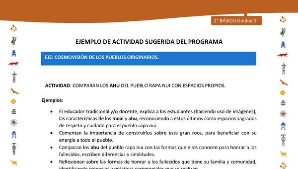 Actividad sugerida Nº 6- LC02 - INTERCULTURALIDAD-U3-ECO - COMPARAN LOS AHU DEL PUEBLO RAPA NUI CON ESPACIOS PROPIOS.