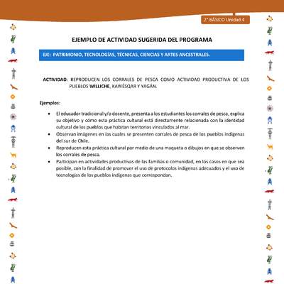 Actividad sugerida Nº 6- LC02 - INTERCULTURALIDAD-U4-EP - REPRODUCEN LOS CORRALES DE PESCA COMO ACTIVIDAD PRODUCTIVA DE LOS PUEBLOS WILLICHE, KAWÉSQAR Y YAGÁN.