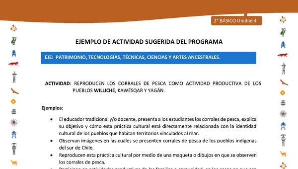 Actividad sugerida Nº 6- LC02 - INTERCULTURALIDAD-U4-EP - REPRODUCEN LOS CORRALES DE PESCA COMO ACTIVIDAD PRODUCTIVA DE LOS PUEBLOS WILLICHE, KAWÉSQAR Y YAGÁN.