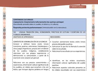 Actividad sugerida: LC01 - Quechua - Matriz - U1