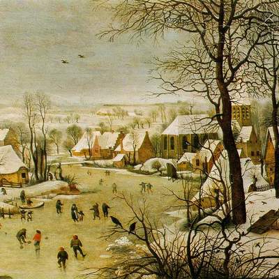 Paisaje de invierno con patinadores de Pieter Brueghel