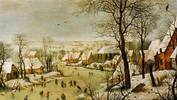 Paisaje de invierno con patinadores de Pieter Brueghel