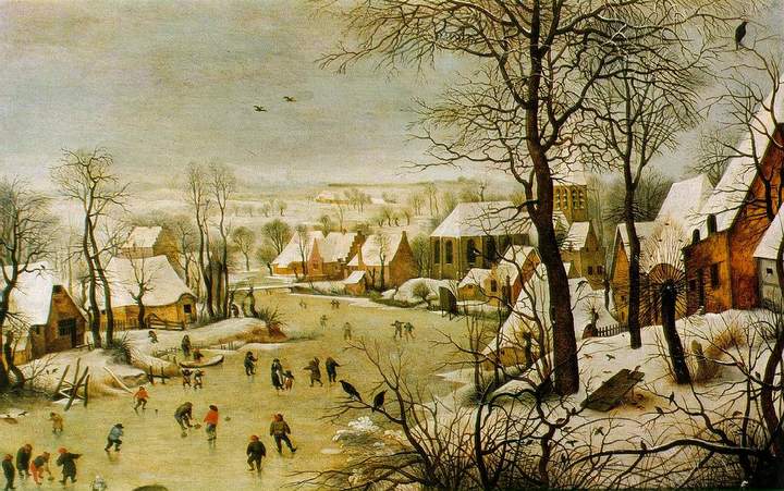 Paisaje de invierno con patinadores de Pieter Brueghel