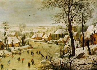 Paisaje de invierno con patinadores de Pieter Brueghel