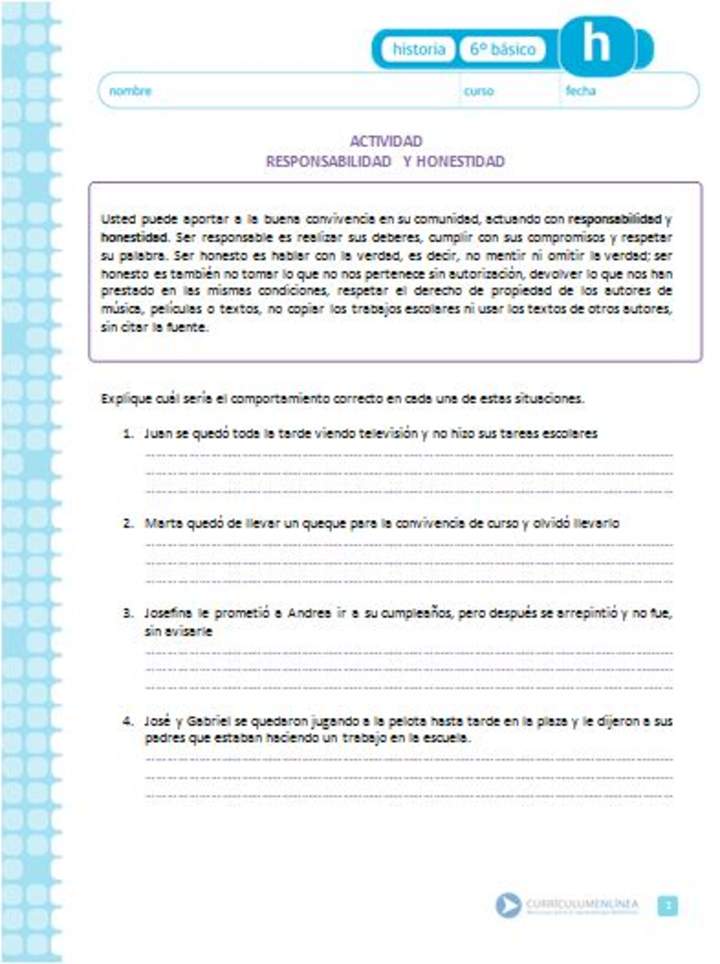 Responsabilidad y honestidad