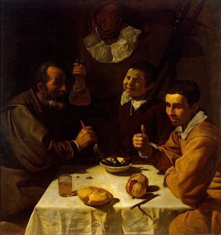 Tres Hombres en la mesa de Diego Velásquez