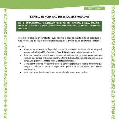 Actividad sugerida LC02 - Rapa Nui - U1 - N°13: Hacen uso de Tic y reconocen características de la división de los dos grandes territorios.