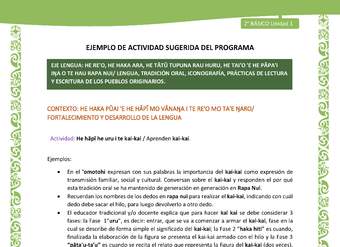 Actividad sugerida LC02 - Rapa Nui - U1 - N°09: Aprenden kai-kai.