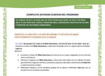 Actividad sugerida LC02 - Rapa Nui - U2 - N°15: Conocen la historia del Mōai Kava-kava y relacionan el tallado como un aspecto de la identidad rapa nui.
