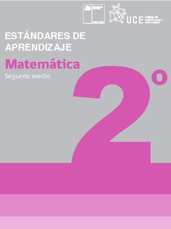 Adecuación Estándares de Aprendizaje 2° medio: Matemática