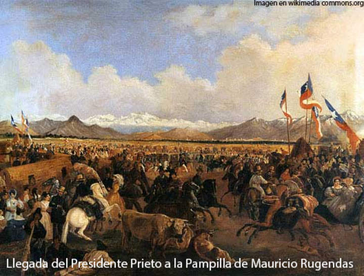 Llegada del Presidente Prieto a la Pampilla de Mauricio Rugendas
