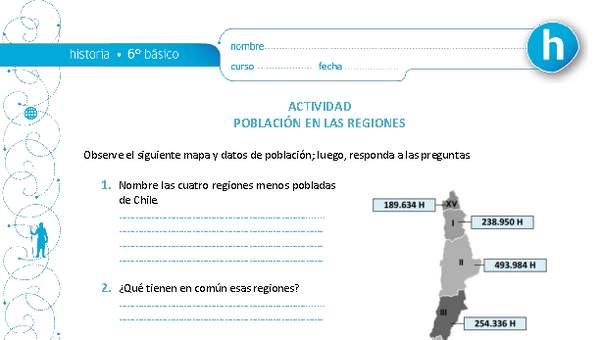 Población en las regiones