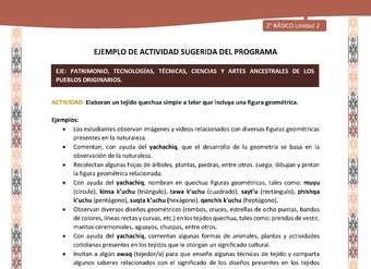 Actividad sugerida LC02 - Quechua - U2 - N°14: Elaboran un tejido quechua simple a telar que incluya una figura geométrica.
