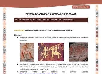 Actividad sugerida LC02 - Quechua - U3 - N°12: Crean una expresión artística relacionada con el arte rupestre.