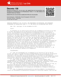 Decreto Supremo N°158, de 2022 (Estándares para 8° básico)