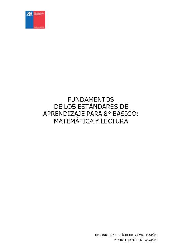 Fundamentos de Estándares de Aprendizaje para 8º básico