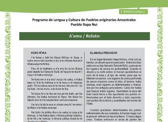 Orientaciones al docente - LC01-RAPANUI - U02 - Relato A’amu