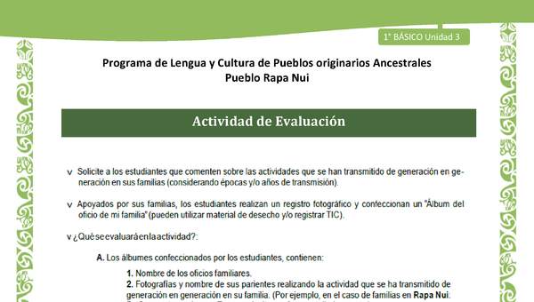 07-Orientaciones al docente - LC01-RAPANUI - U03 -  Actividad de Evaluación
