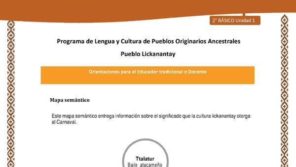 Orientaciones al docente - LC02 - Lickanantay - U1 - Mapa semántico carnaval