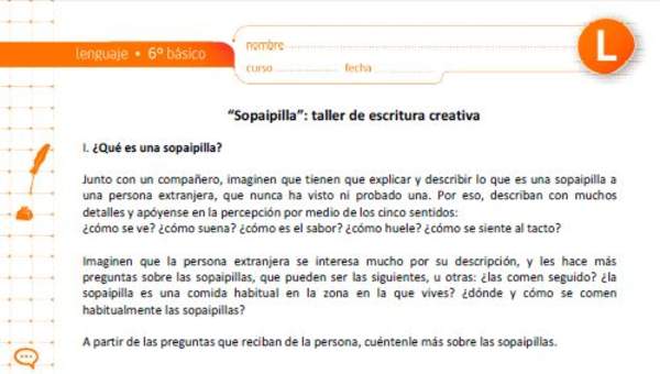 "Sopaipilla": taller de escritura creativa