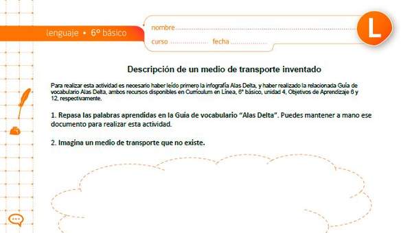 Descripción de un medio de transporte inventado