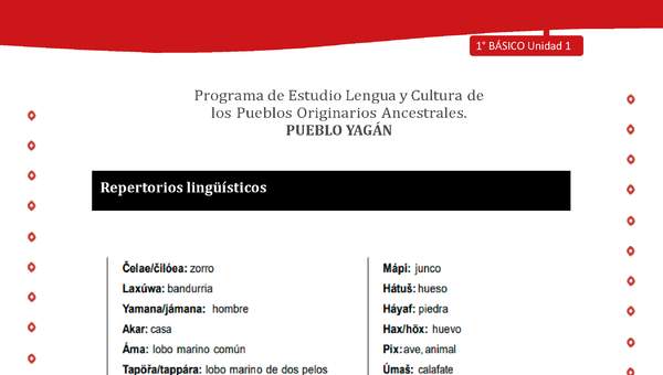 Orientacion para el educador - LC01 -YAG - Unidad 1 - Repertorios Linguisticos