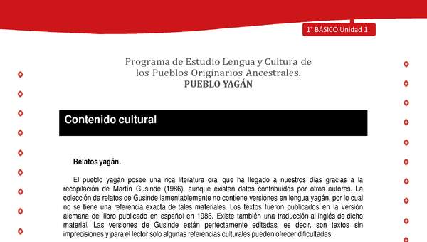 Orientacion para el educador - LC01 -YAG - Unidad 1 - Contenido Cultural