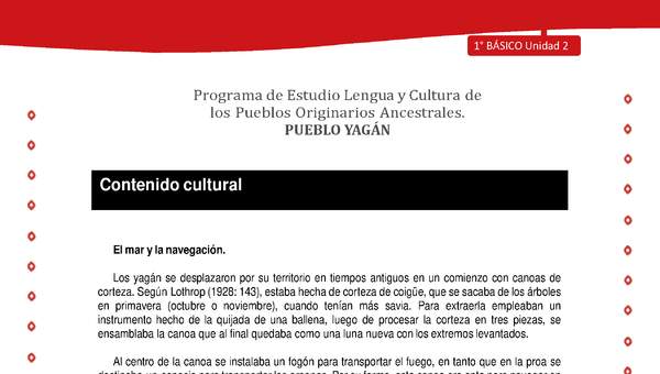 Orientaciones para el educador - LC01 -YAG - Unidad 2 - Contenidos culturales