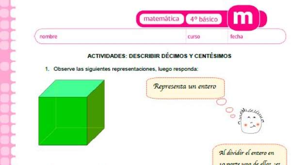 Describir décimos centésimos milésimos