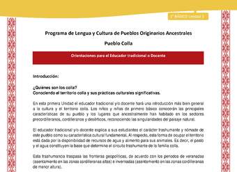 Orientaciones al docente - LC01 - Colla - U1 - Introducción