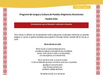 Orientaciones al docente - LC01 - Colla - U4 - Poema