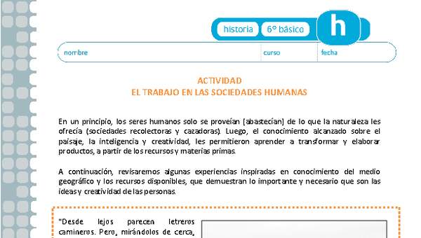 El trabajo en las sociedades humanas